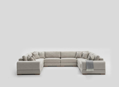 Sofa U Form Modern Design Luxus Wohnzimmer Big Grau Ecksofa Neu